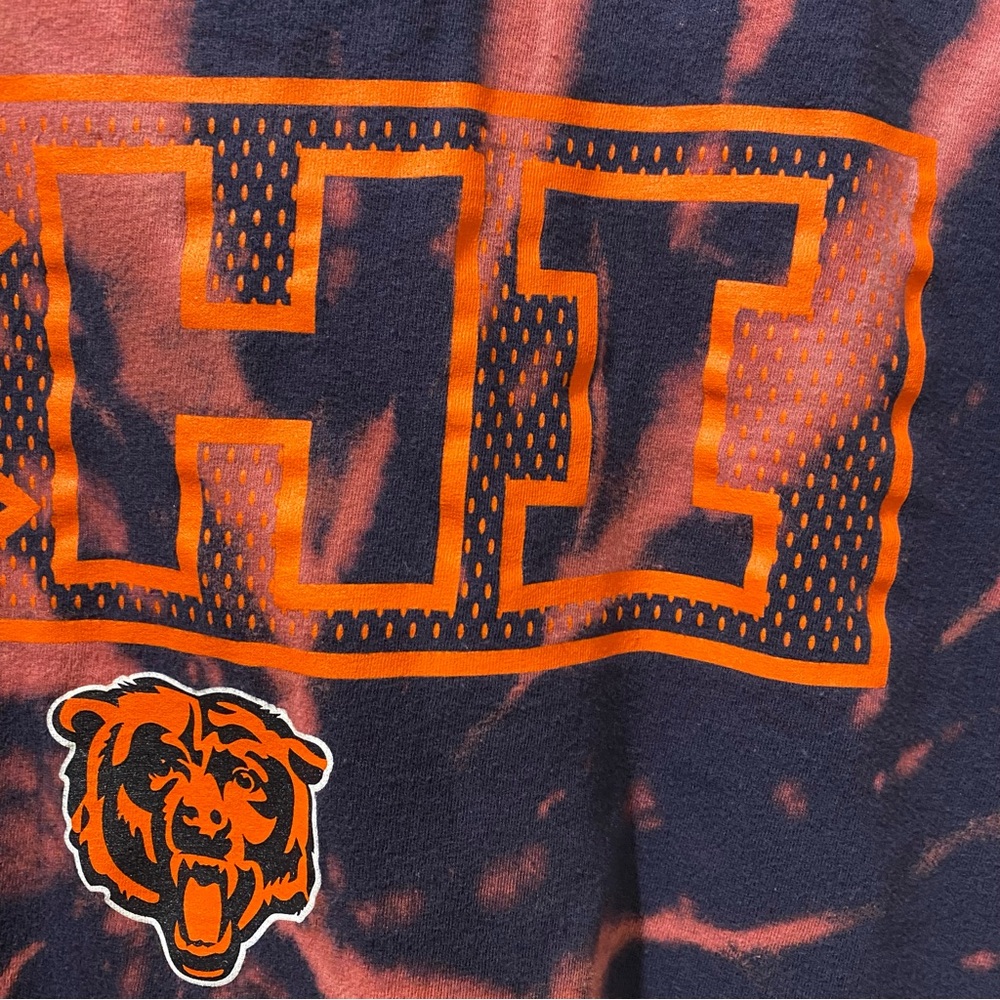 Men’s 2XL NFL Chicago Bears Upcycled Bleached Tie Dye Long Sleeve Shirt - Picture 5 of 8